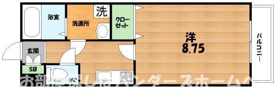 パーチェ伊加賀本町(1K/1階)の間取り写真