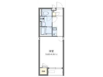 クレイノYII(1K/1階)の間取り写真