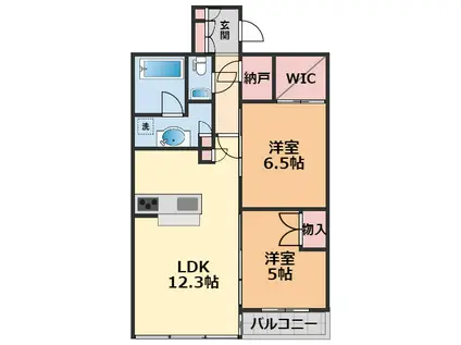 シティタワー松山西堀端(2LDK/17階)の間取り写真
