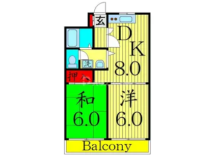エスポワール篠崎3(2DK/5階)の間取り写真