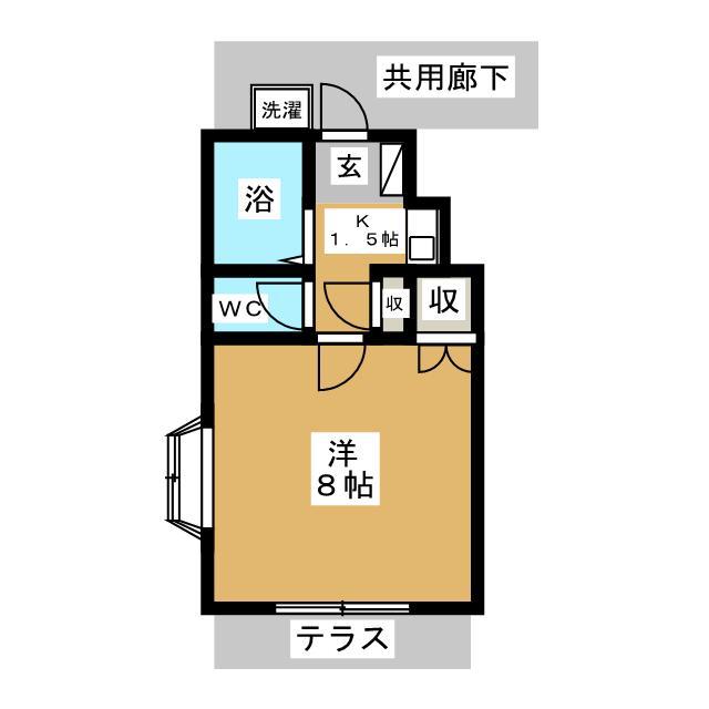 篠崎ハイム(1K/1階)の間取り写真