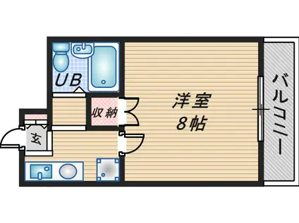 ベルパレス豊中(1K/1階)の間取り写真