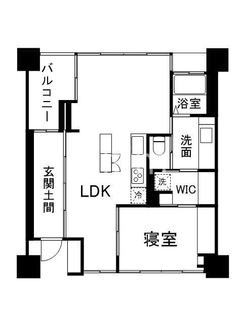 シャリマー西大路(1LDK/4階)の間取り写真