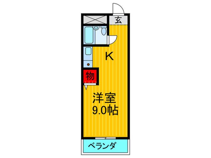 パークハイツ エクセル(1K/3階)の間取り写真