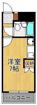 第14共立ビル(ワンルーム/4階)の間取り写真