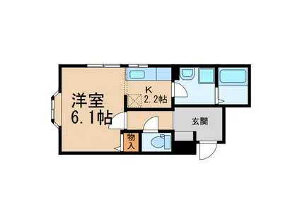 ファルダ不二ヶ丘(ワンルーム/1階)の間取り写真