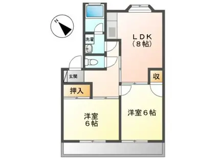 ロイヤルコーポ(2DK/2階)の間取り写真