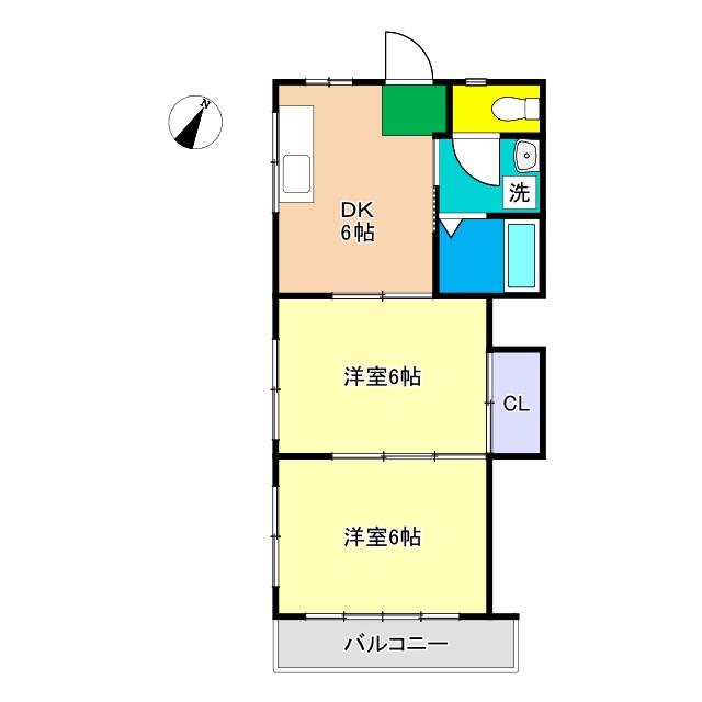 シティライフHATA(2DK/4階)の間取り写真