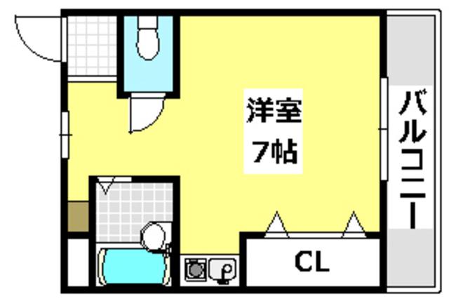アンフィニィ・橋の内I(ワンルーム/3階)の間取り写真