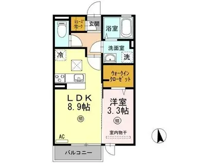 SAINTE DEVOTE(1LDK/1階)の間取り写真