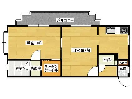 GRAVINA緑井(1LDK/3階)の間取り写真