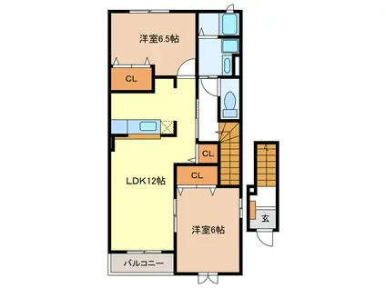 サンライフイン(2LDK/2階)の間取り写真