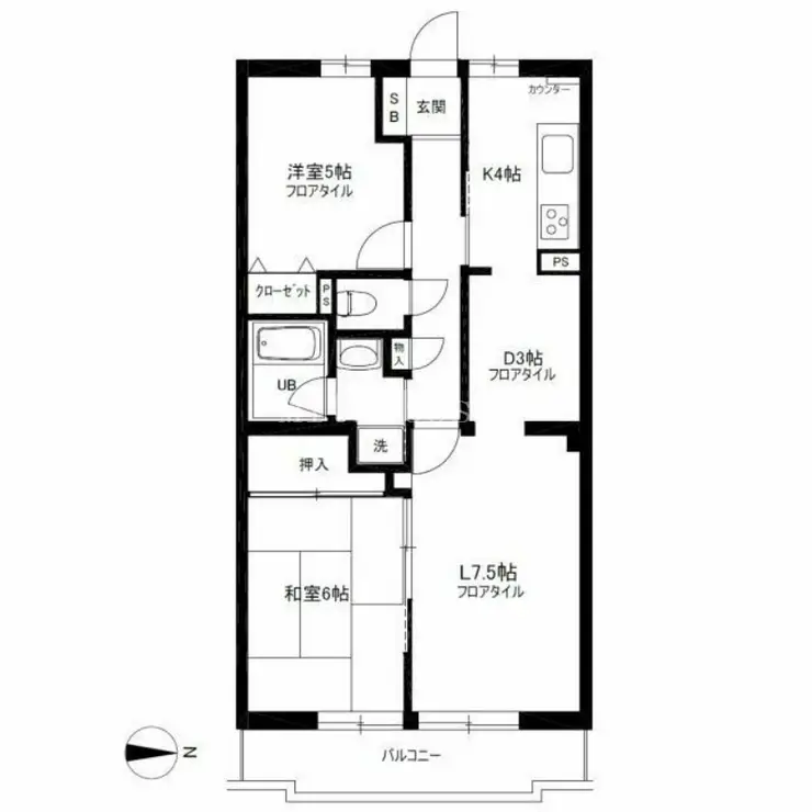 グレース桜新町 5階階 間取り