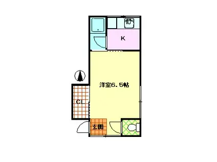 清和荘(1K/2階)の間取り写真