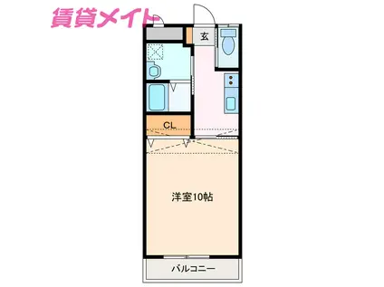 オリーブ千代崎(1K/2階)の間取り写真