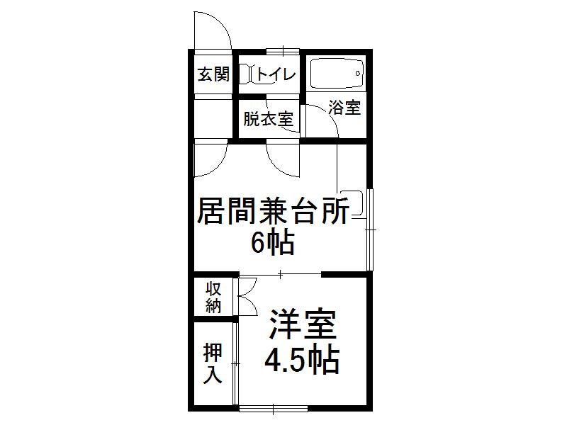 コーポ高尾(1DK/2階)の間取り写真