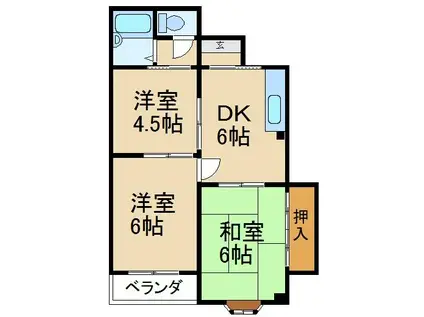 スカイコウリエン(3DK/4階)の間取り写真