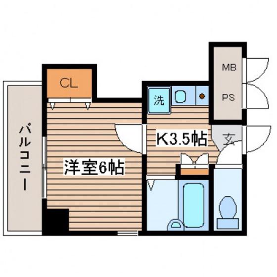 パークサイド大手町(1K/3階)の間取り写真