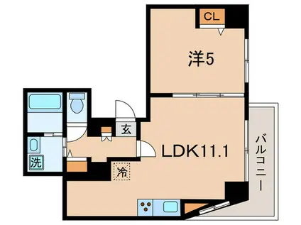 YK ベルヴィル(1LDK/2階)の間取り写真