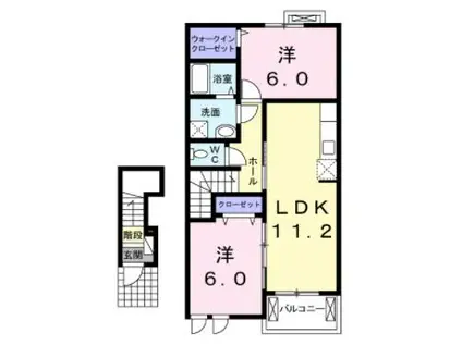 セレッソ(2LDK/2階)の間取り写真