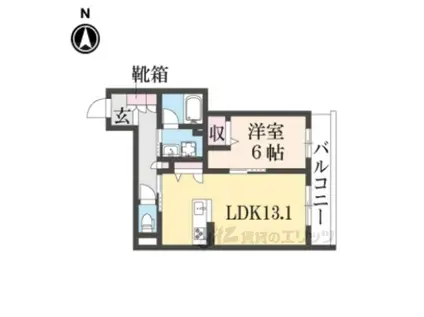 シャーメゾン宣光門(1LDK/2階)の間取り写真