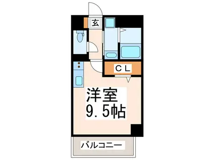 ダコタハウス世安(ワンルーム/3階)の間取り写真