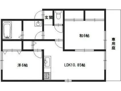 サンフレッチェM(2LDK/1階)の間取り写真