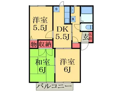 エクセルメゾン(3DK/2階)の間取り写真