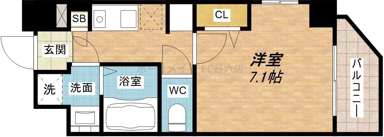 エイペックス京町堀II(1K/8階)の間取り写真