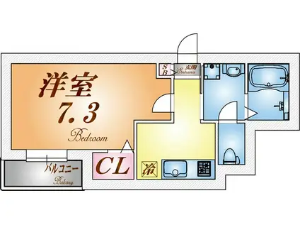 ARPEGGIO東須磨(1K/2階)の間取り写真