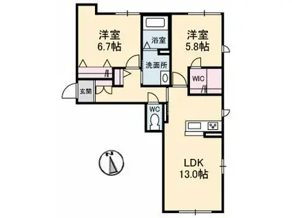 べレオ昭和(2LDK/2階)の間取り写真