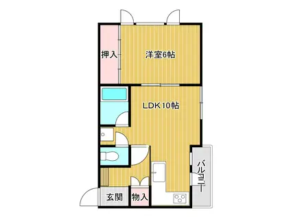 サンミッシェル(1LDK/2階)の間取り写真