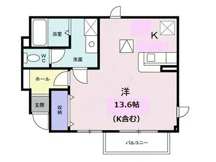 アルカンシェル庄内I(ワンルーム/1階)の間取り写真