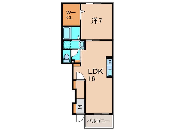 カームデイズ(1LDK/1階)の間取り写真