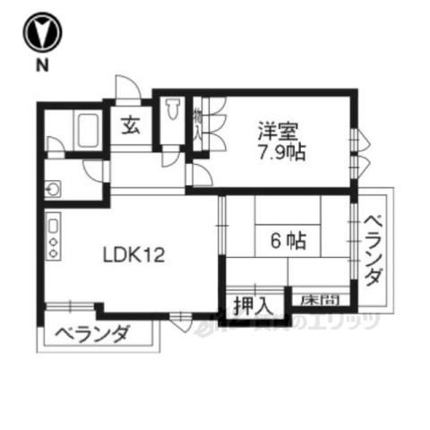 ハウスローゼンガーデン(2LDK/2階)の間取り写真