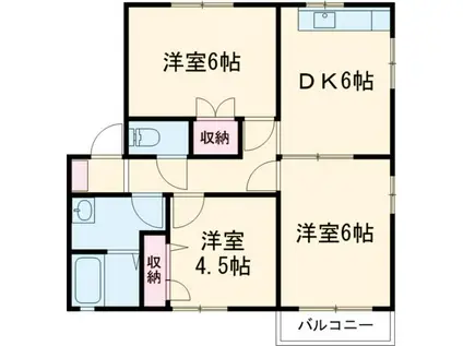 メゾン・シャルムE棟(3DK/2階)の間取り写真