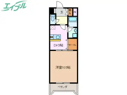 タウンエステート西浦(1DK/2階)の間取り写真