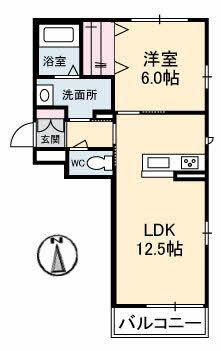 BEREO SVALA(1LDK/1階)の間取り写真
