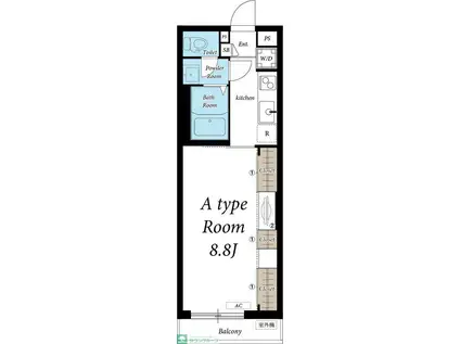 リブリ・K&K(1K/1階)の間取り写真