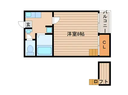 第10グリーンハイツ(1K/1階)の間取り写真