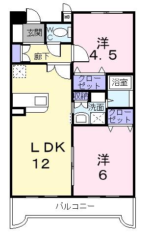 ANNEX31-V(2LDK/6階)の間取り写真