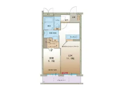 アメージング ハート(1LDK/1階)の間取り写真