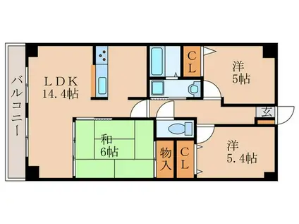 セントフローレンスパレス桂(3LDK/4階)の間取り写真