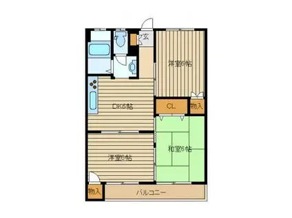 ルミエール山合(3DK/1階)の間取り写真