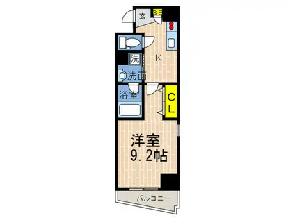 アプリーレ三宮磯上公園(1K/5階)の間取り写真