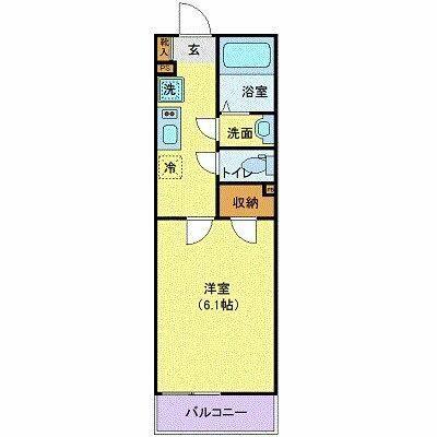 ヴィレッタ晩翠(1K/3階)の間取り写真