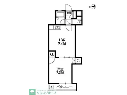 シャレー祐天寺カワベ第7(1LDK/3階)の間取り写真