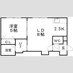 ラ・ヴェスタ白石(1LDK/3階)の間取り写真