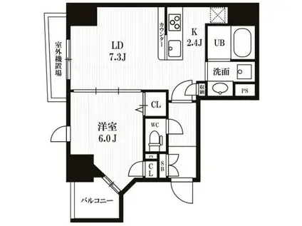 ピークス神田(1LDK/4階)の間取り写真