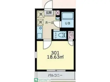 リュクスメゾンヘイアン(1K/3階)の間取り写真